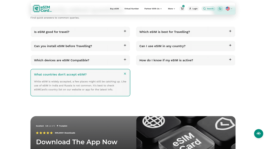 Site web eSimCard