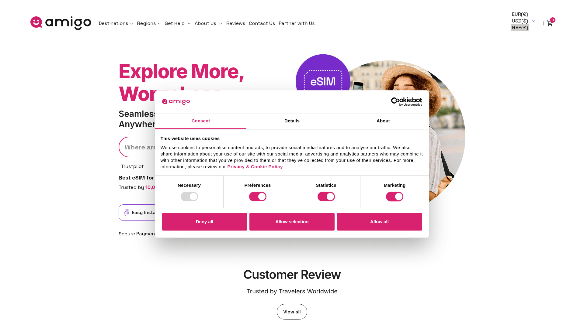 amigosim website screenshot