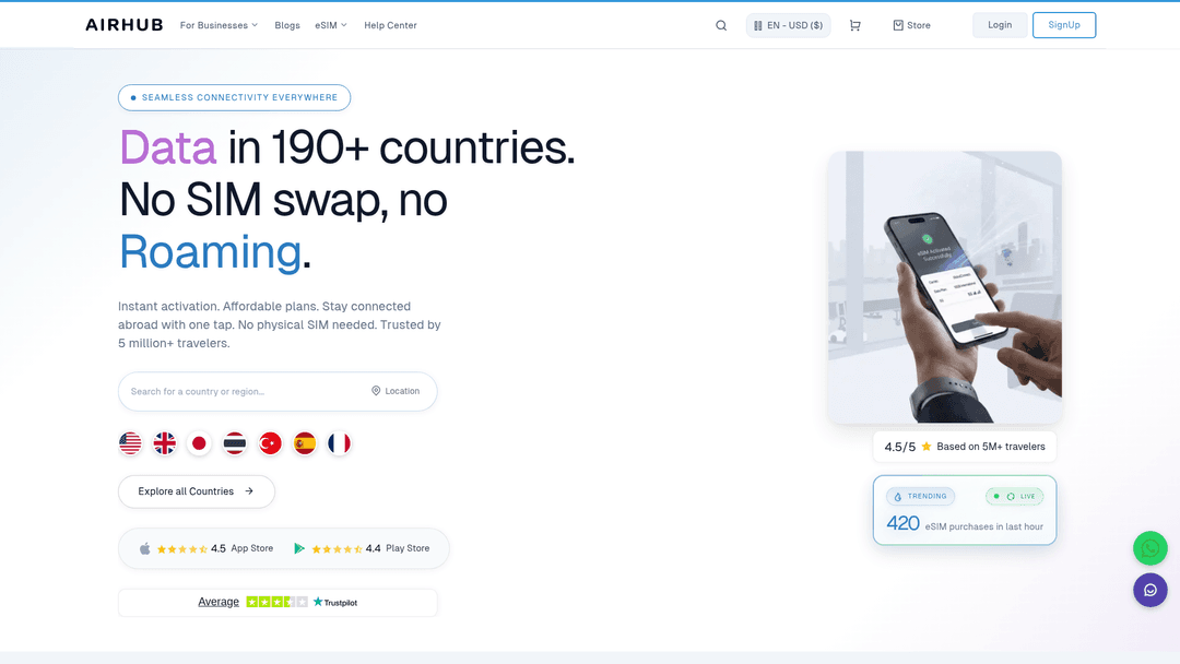 AirHub website