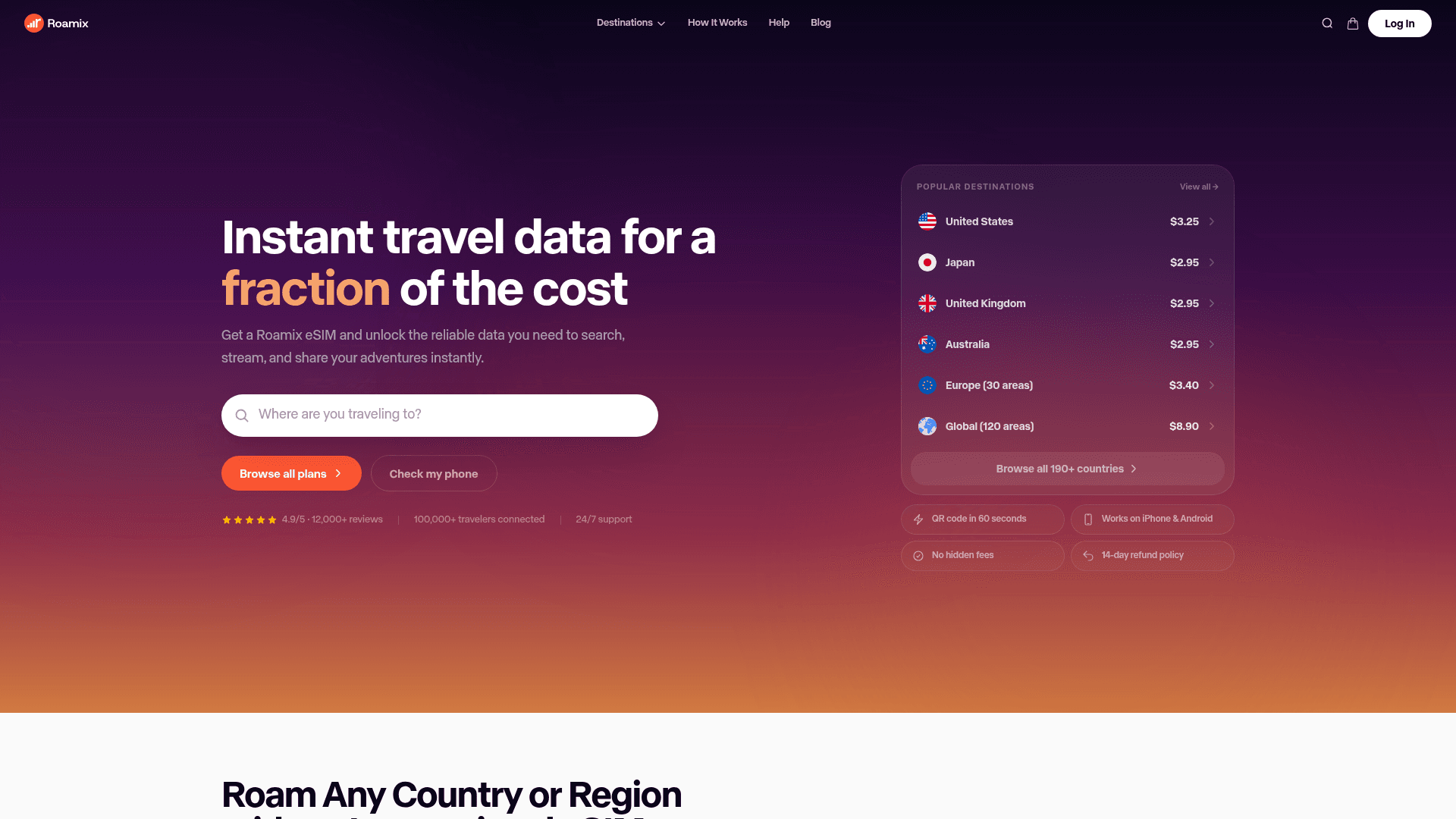 Roamix website screenshot
