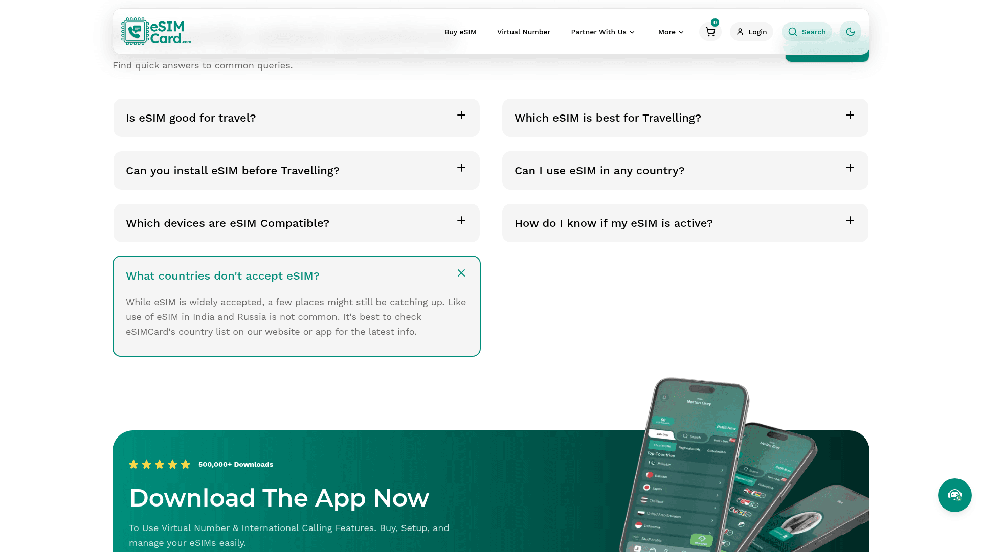 eSimCard website screenshot