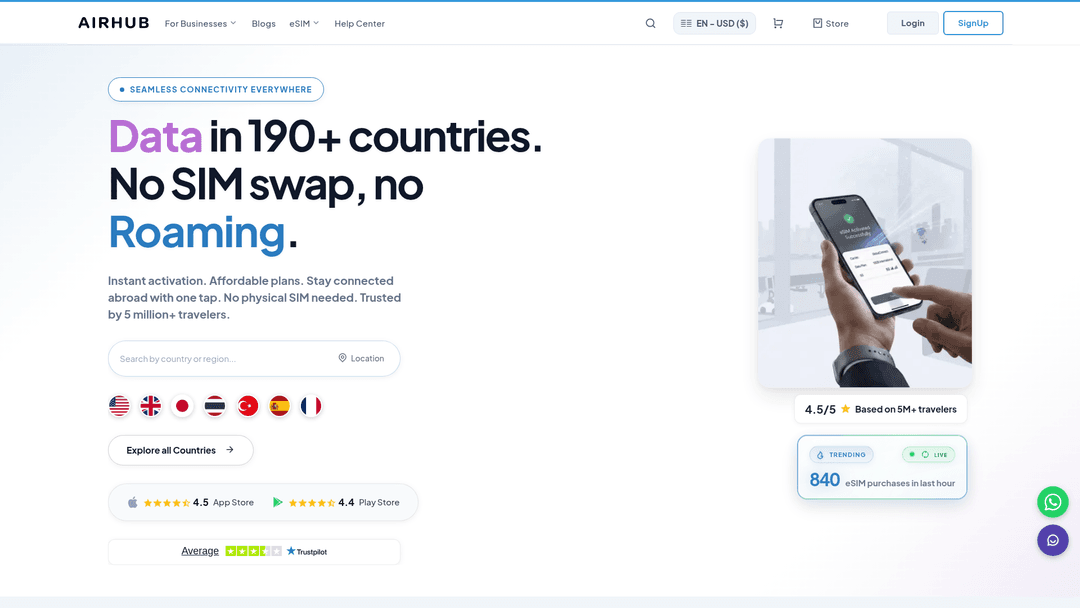 AirHub website