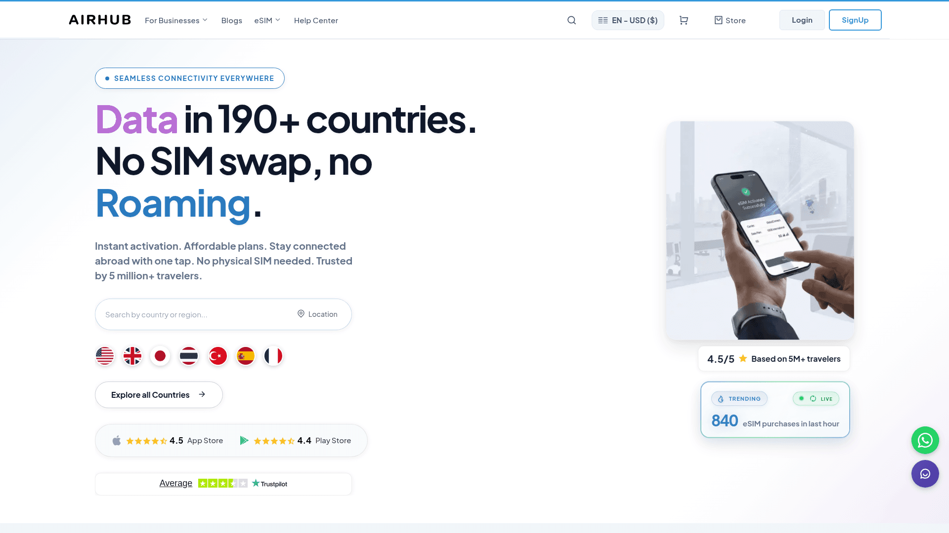 AirHub website screenshot