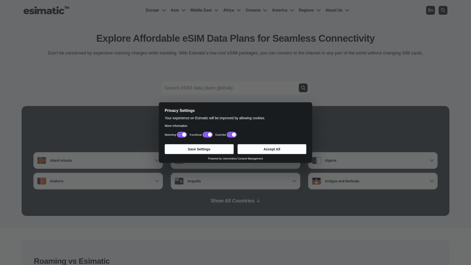 Esimatic website screenshot
