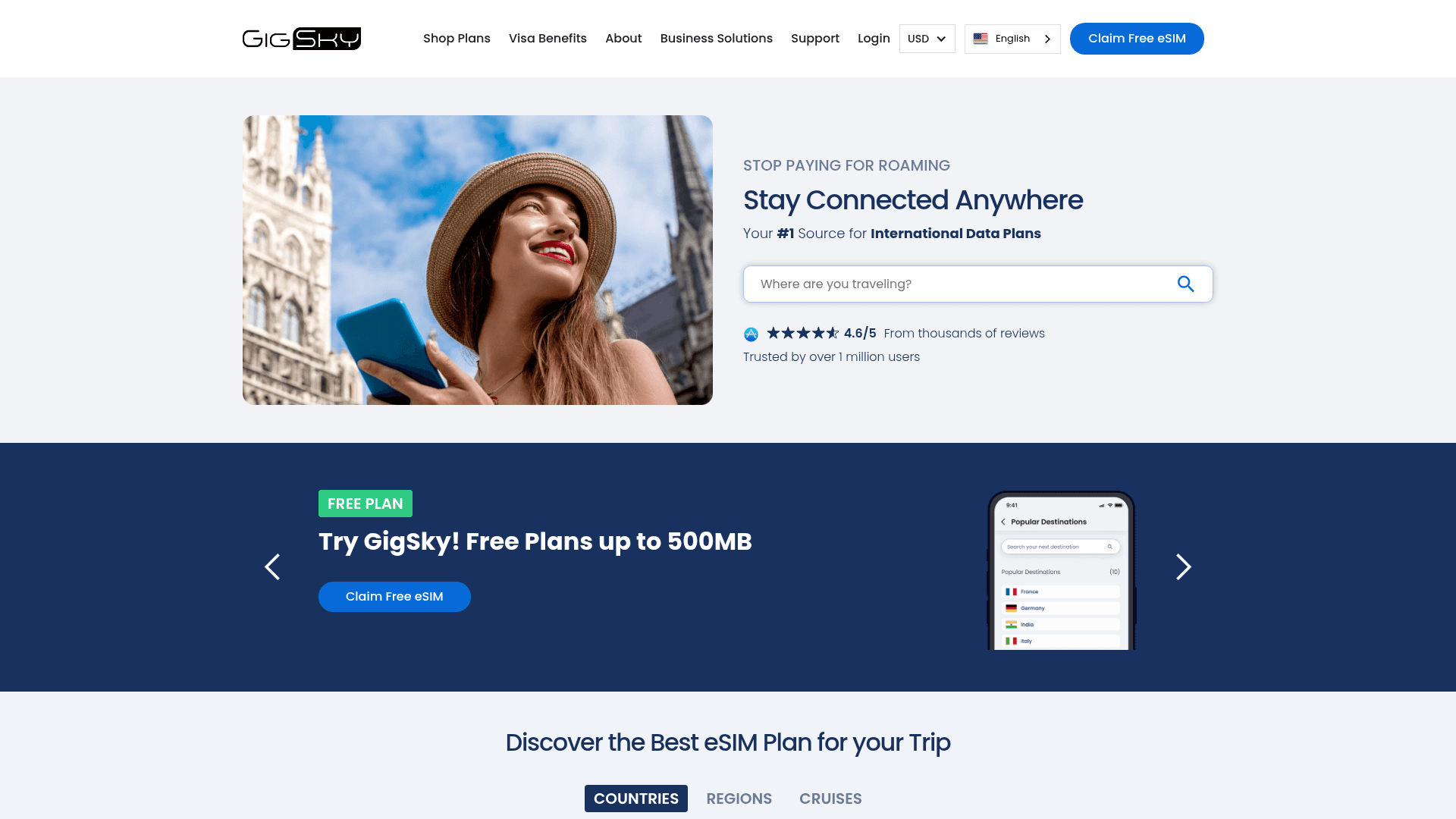 GigSky website screenshot