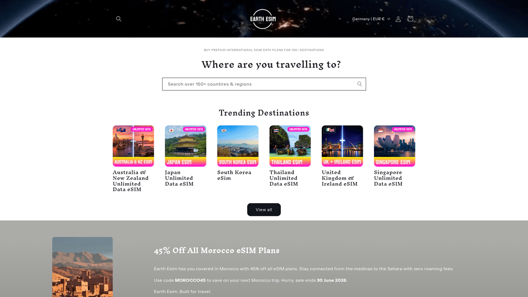 EarthESIM website