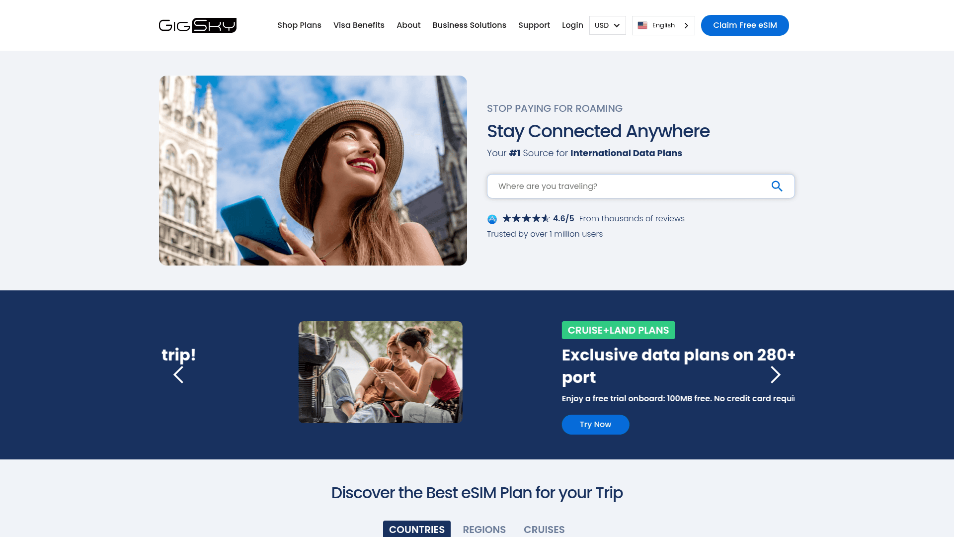 GigSky website screenshot