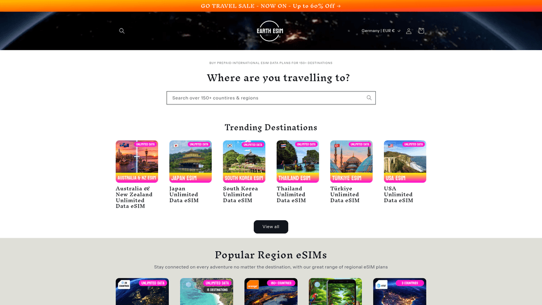 EarthESIM website