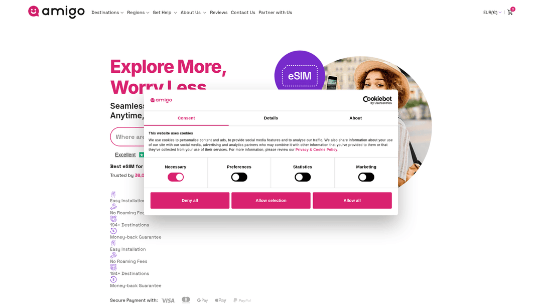 AmigoSIM website