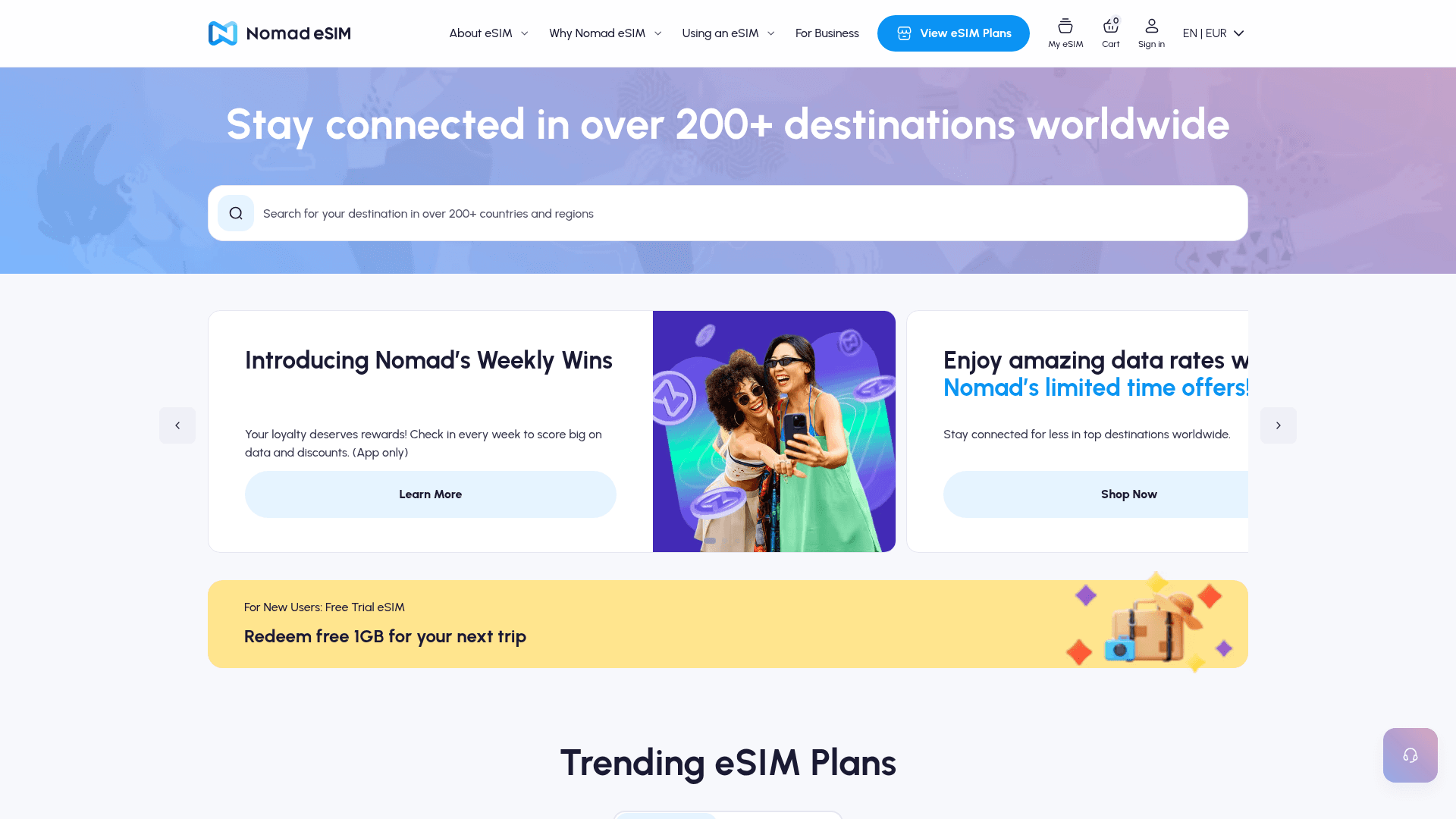 Nomad website screenshot