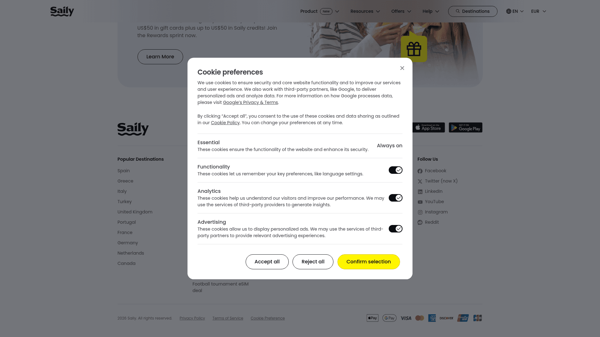 Saily website screenshot