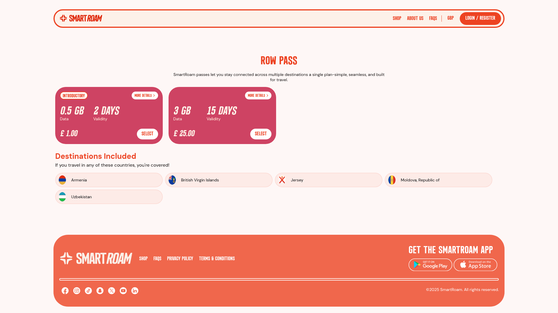 Smartroam website screenshot