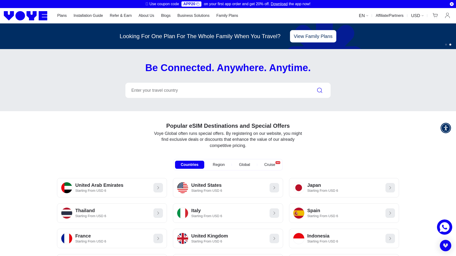 VoyeGlobal website screenshot