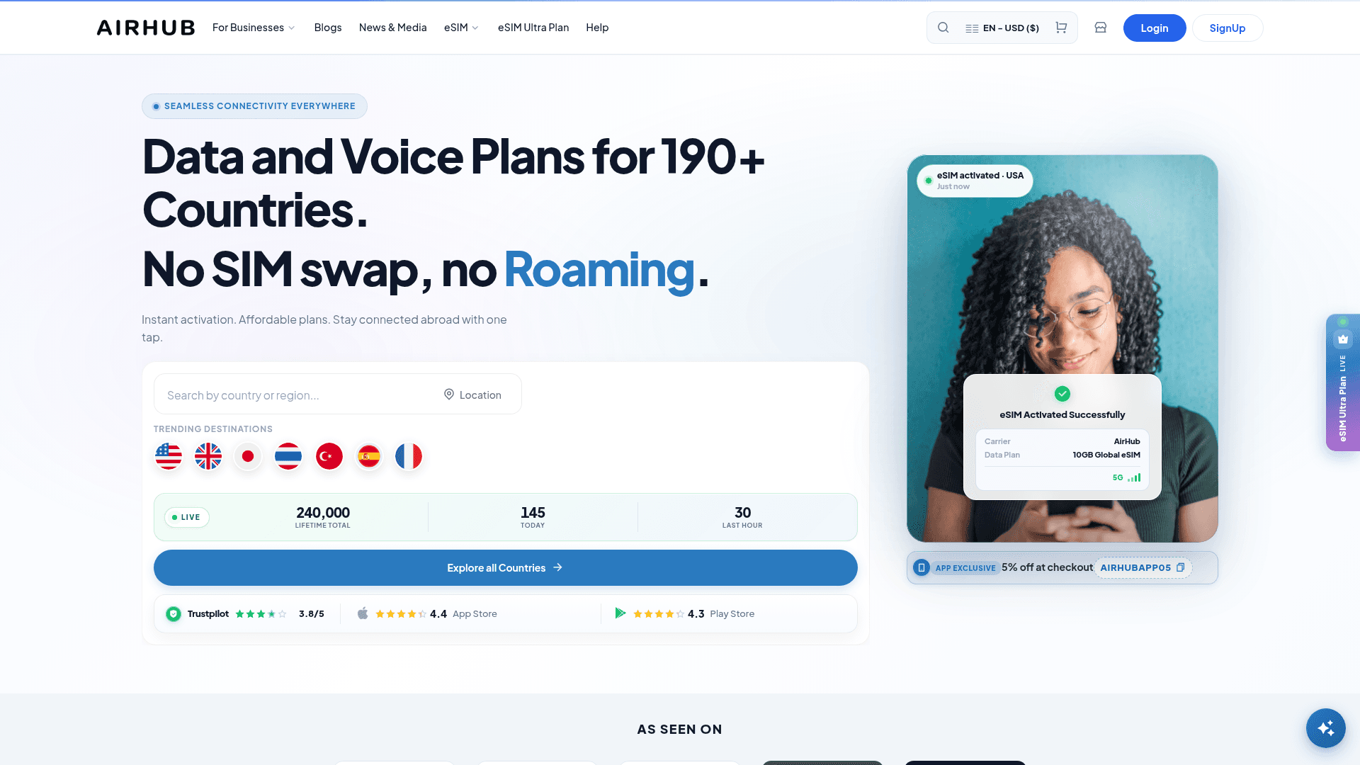AirHub website screenshot